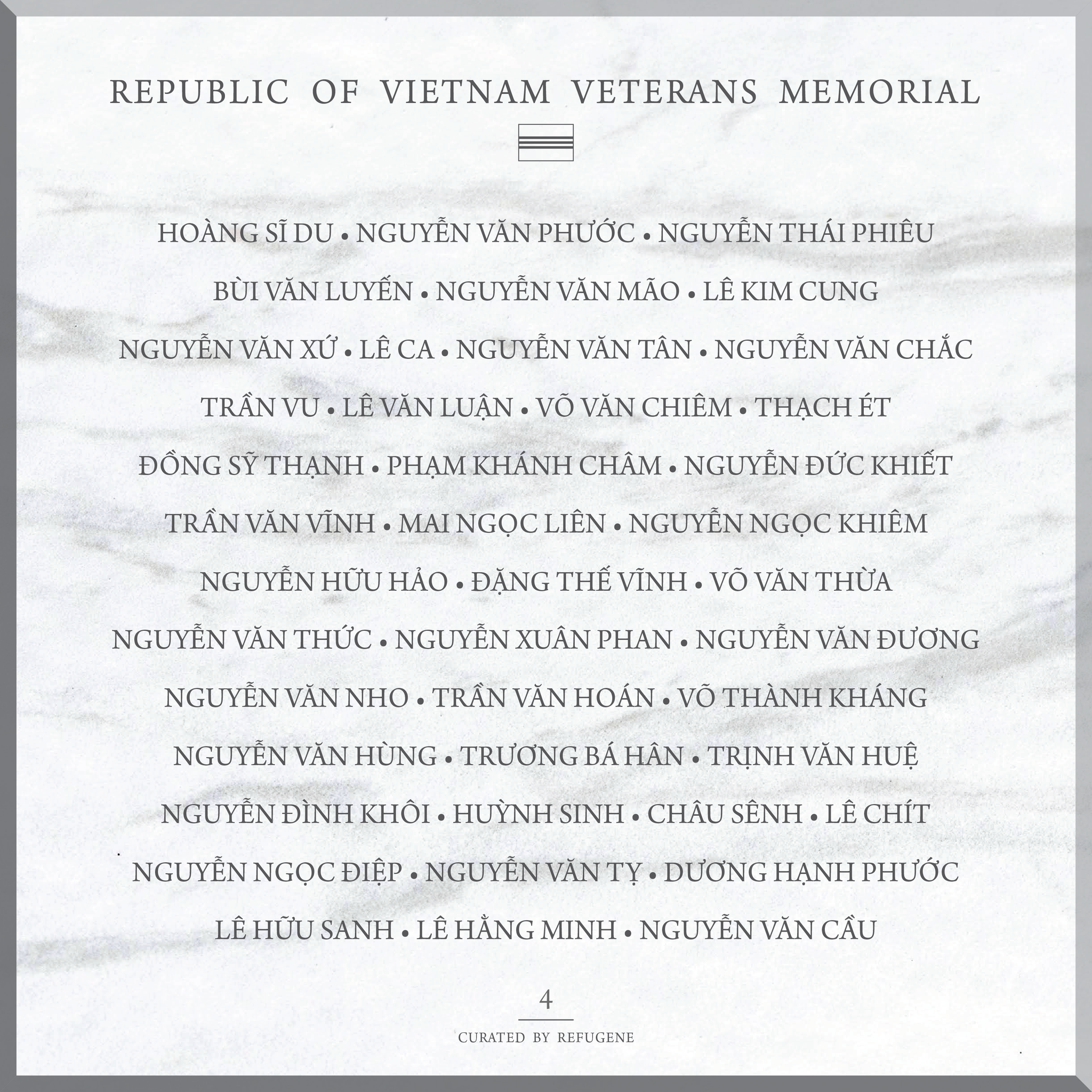 REPUBLIC OF VIETNAM VETERANS MEMORIAL :: PANEL 4