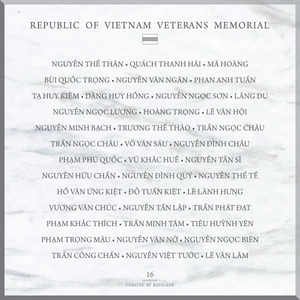 REPUBLIC OF VIETNAM VETERANS MEMORIAL :: PANEL 16