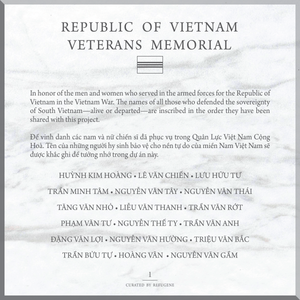 REPUBLIC OF VIETNAM VETERANS MEMORIAL :: PANEL 1