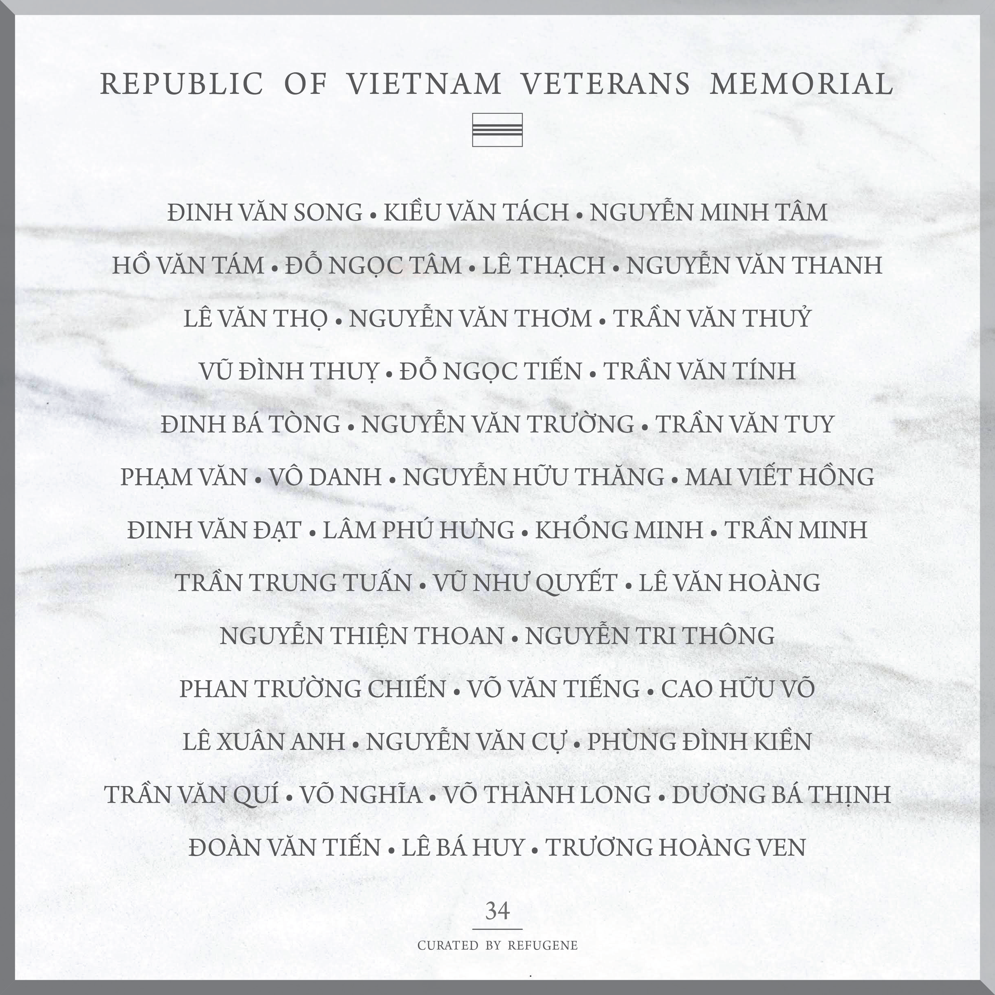 REPUBLIC OF VIETNAM VETERANS MEMORIAL :: PANEL 34