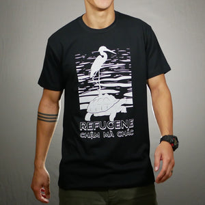 Crane and Tortoise T-Shirt [Black]