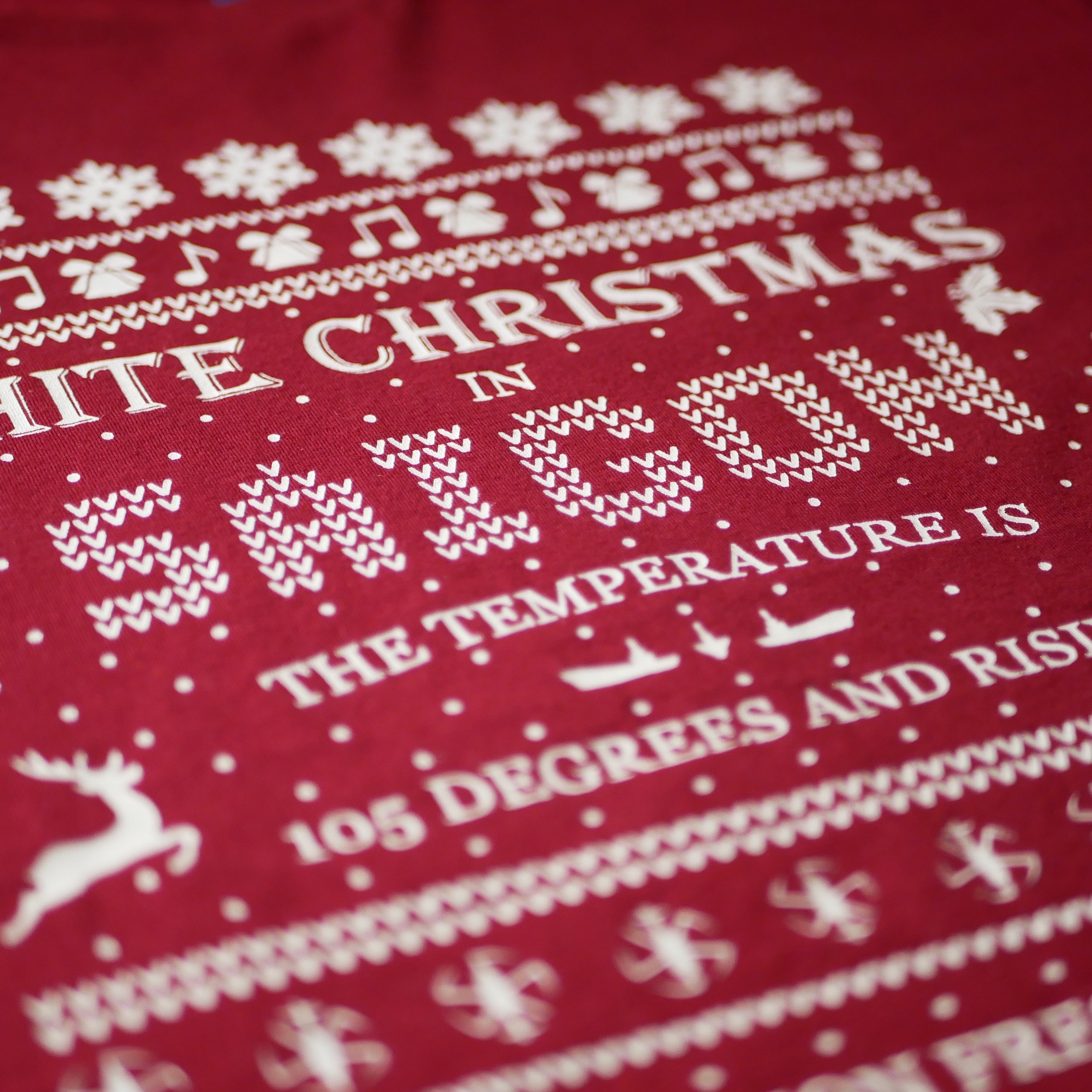 White Christmas Long Sleeve Shirt [Vermillion]