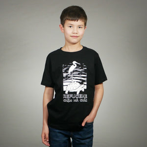 Youth Crane and Tortoise T-Shirt [Black]